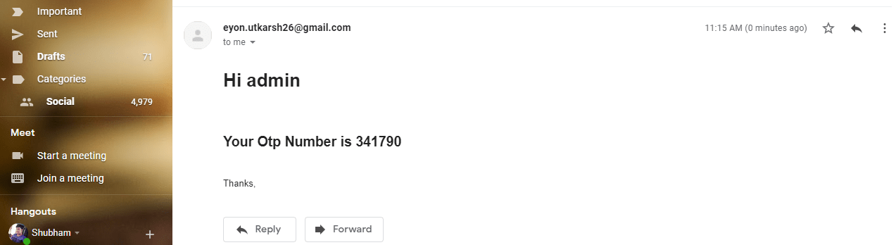 Send OTP(One Time Password) Using Spring Boot Application for Authentication Send OTP(One Time Password) Using Spring Boot Application for Authentication