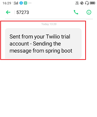 Send an SMS or Message from Spring Boot Application to Mobile Phone