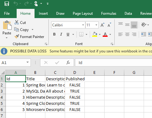 Import the CSV file into Mysql Database using Spring Boot Application