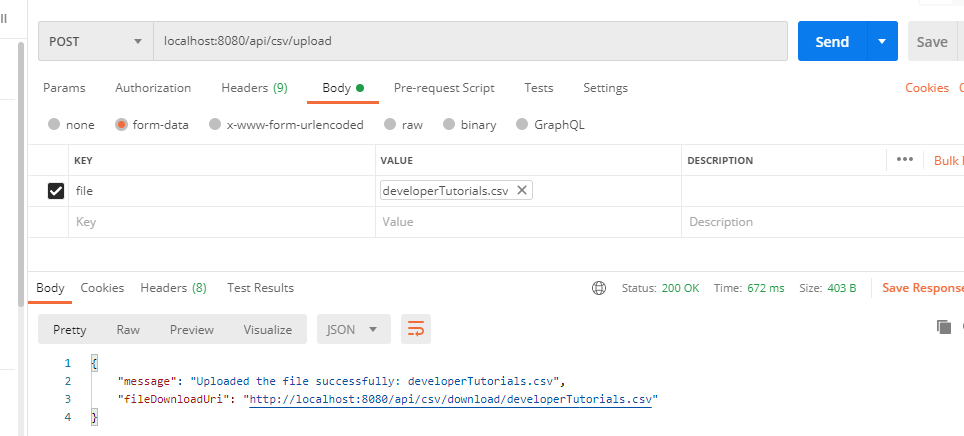 Import the CSV file into Mysql Database using Spring Boot Application