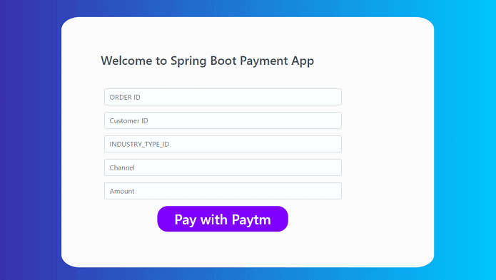 Payment Integration With Paytm in Spring Boot Application