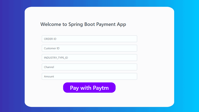 Payment Integration With Paytm in Spring Boot Application Payment Integration With Paytm in Spring Boot Application
