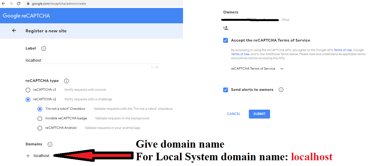 ReCaptcha Validation in Registration Form using Spring Boot Application